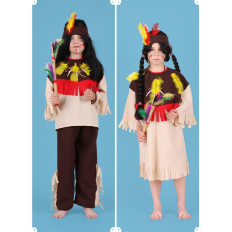 Karnevalový kostým INDIÁN - kalhoty,horní díl,čelenka