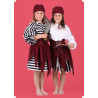 Karnevalový kostým PIRÁTKA II -s proužkovanou halenou - sukně,horní díl,čepice