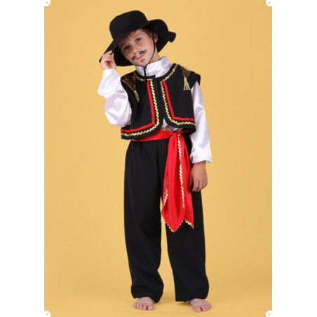 Karnevalový kostým TOREÁDOR - kalhoty,horní díl,vesta,klobouk,pásek