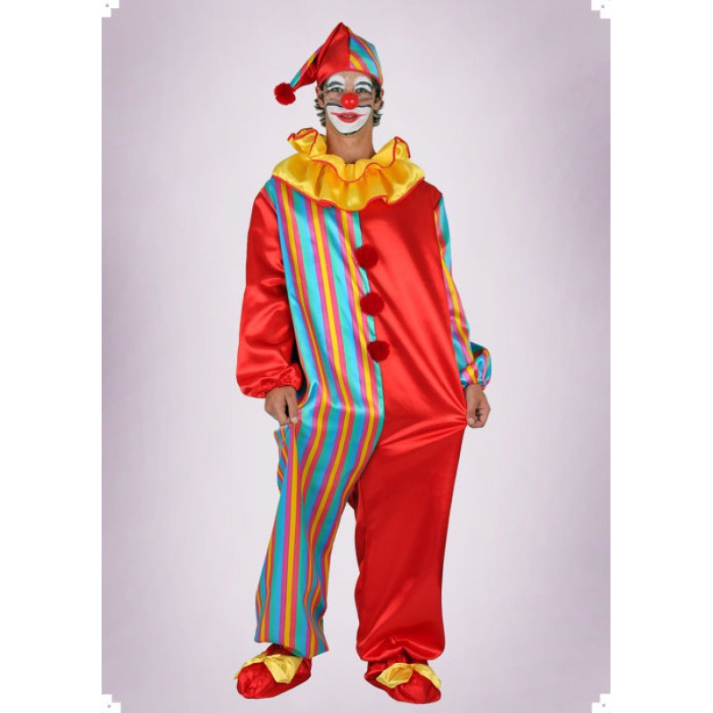 Karnevalový kostým KLAUN KOMBINÉZA - overal, čepice  Nyní náhradní materiál- barevné kosočtverce jako u kalun č.8813 !!