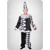 Karnevalový kostým Pierot - horní díl, kalhoty, čepice