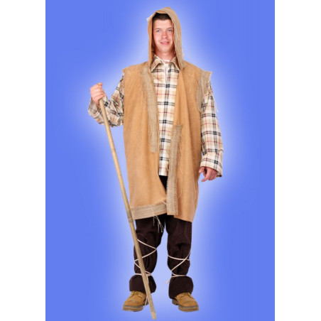 Karnevalový kostým PASTEVEC - košile, vesta s kapucí, kalhoty