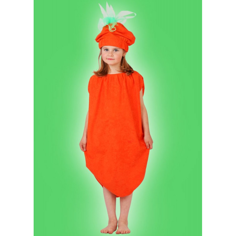 Karnevalový kostým MRKEV - šaty, čepice