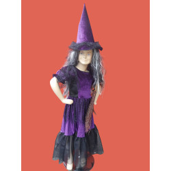 Karnevalový kostým Čarodějnice dětská                                                    šaty,klobouk