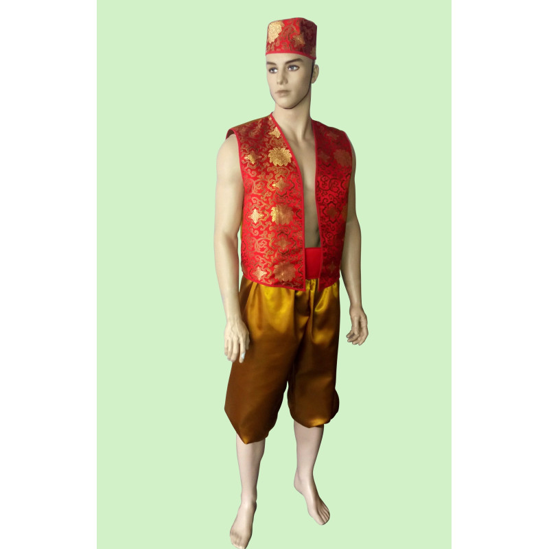 Karnevalový kostým Aladin červený                                                      kalhoty,pásek,vesta,čepice