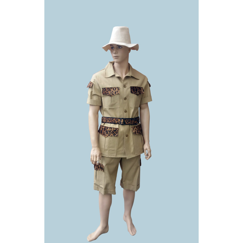 Karnevalový kostým Safari béžový                                                           kalhoty, horní díl s páskem